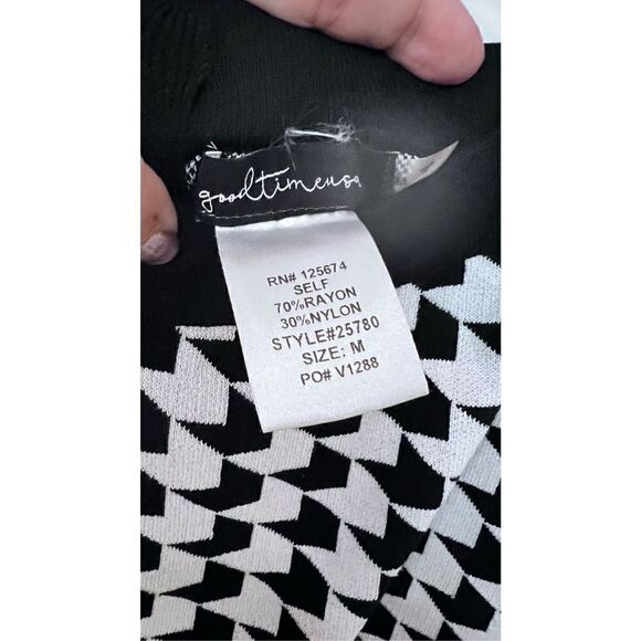 GOOD TIME USA HOUNDSTOOTH BACK ZIP PANTS WOMENS SIZE M - Picture 4 of 12